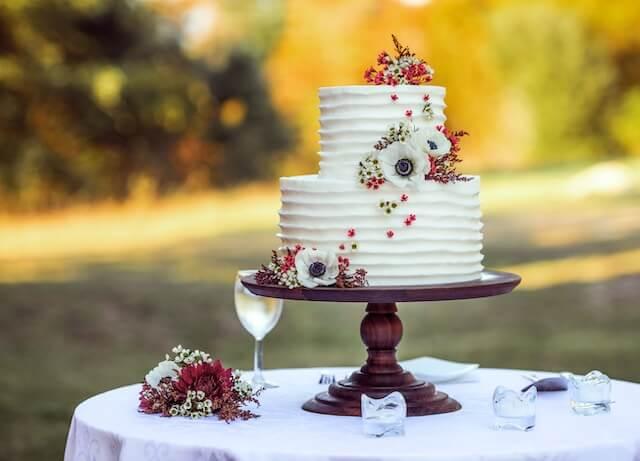 a simple two tier wedding cake 
