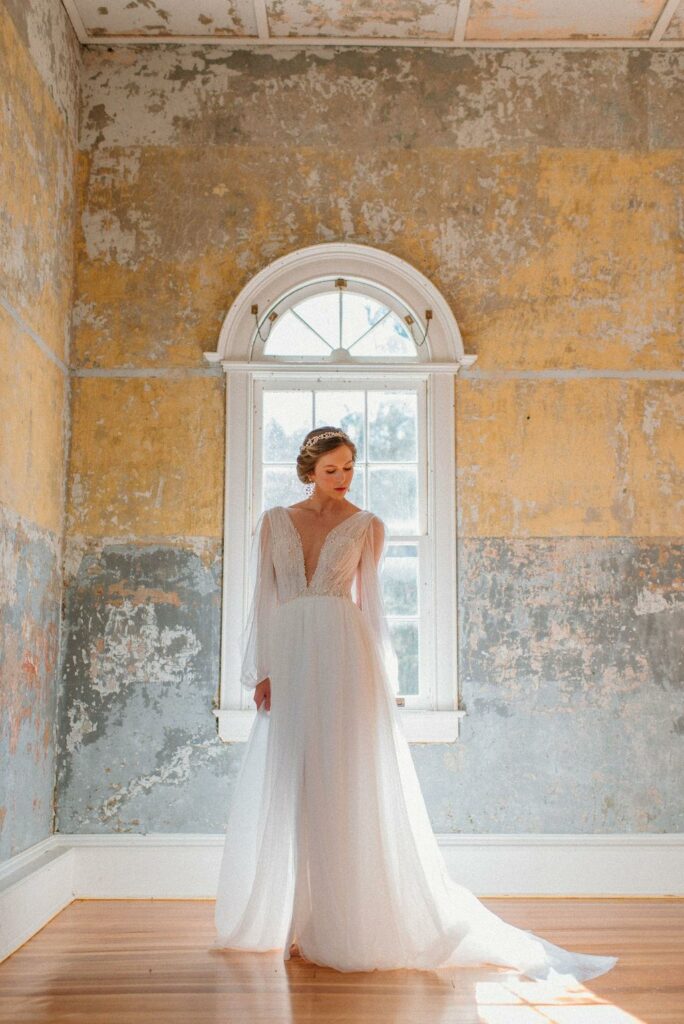Barbara Kavchok’s  Calypso wedding dress