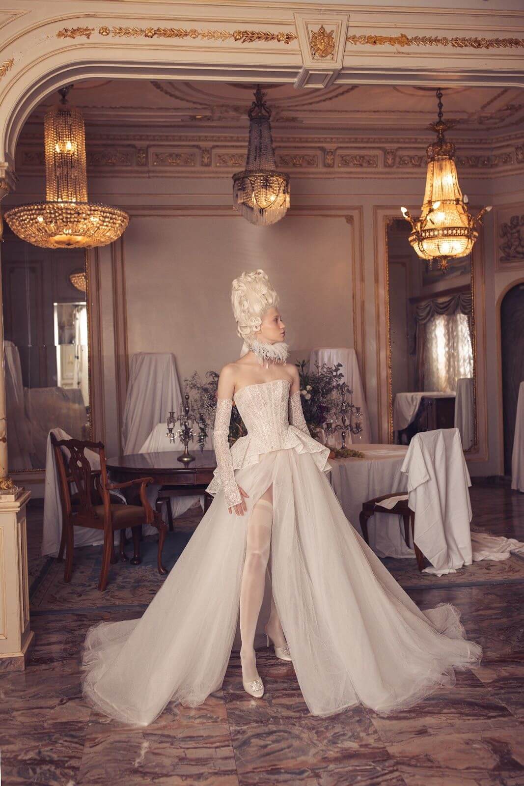 Kim Kassas Sharlotte with basque waist wedding dress