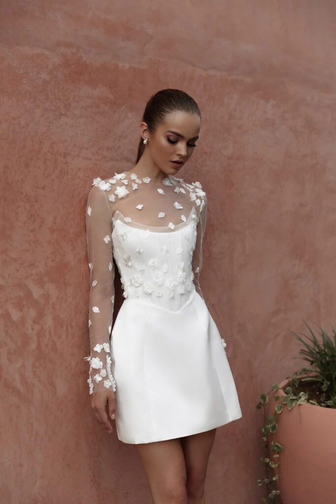 Julie Vino mini wedding dress
