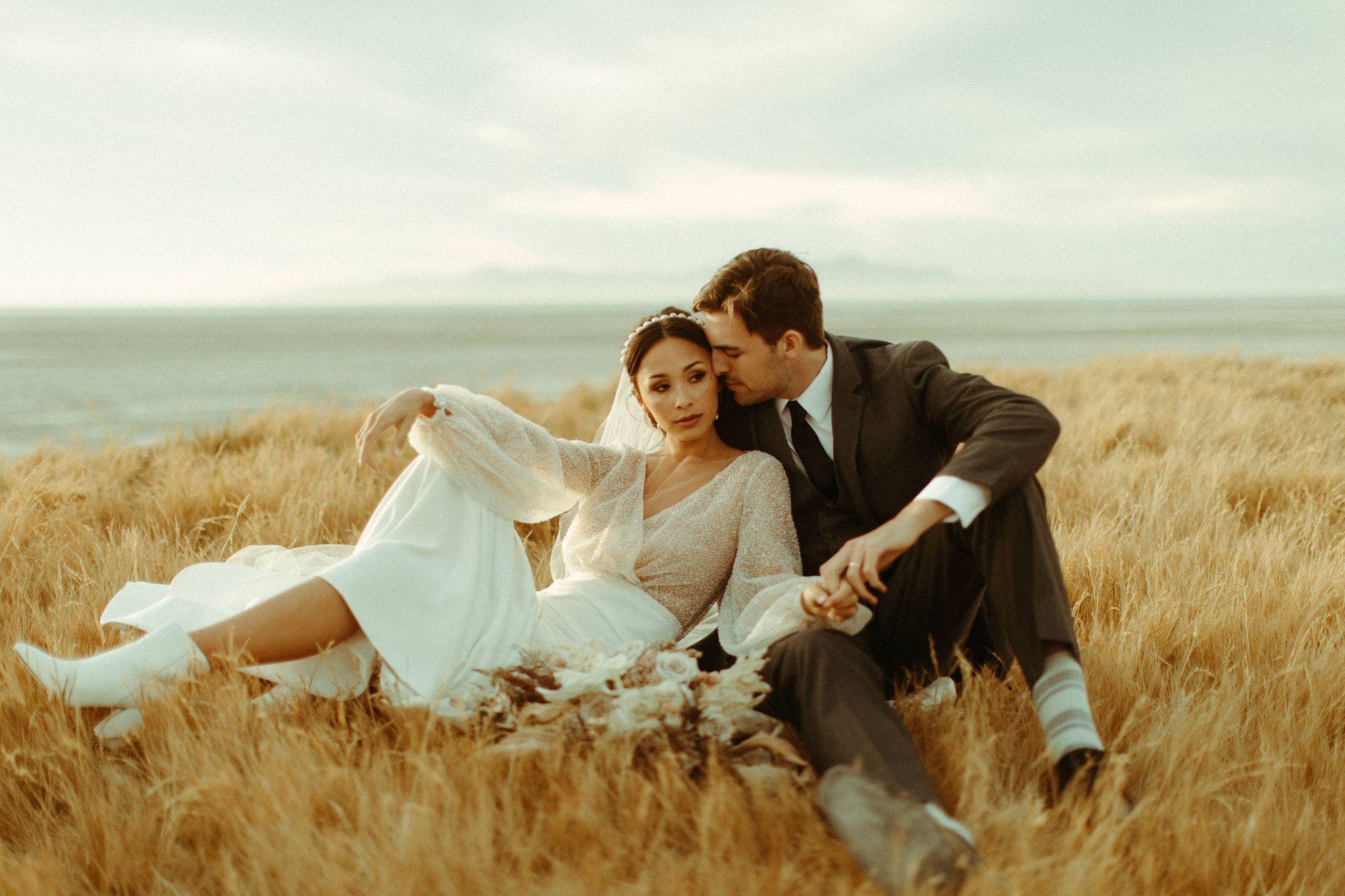 salt lake city wedding photo of a bride and groom