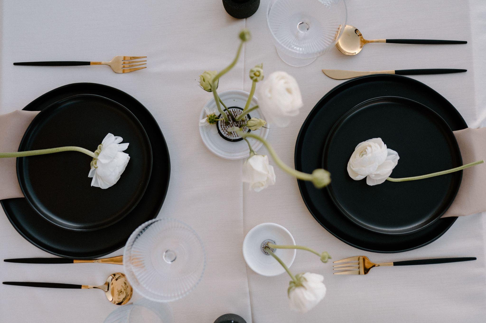 a vouge wedding plating set-up