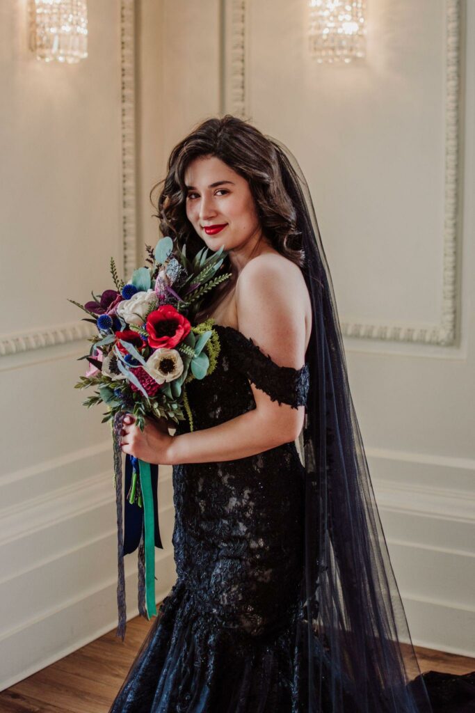 non traditional Ellen Dress & Veil