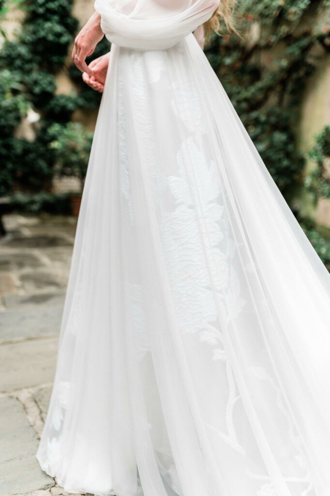 details of Harlow minimalist wedding dress
