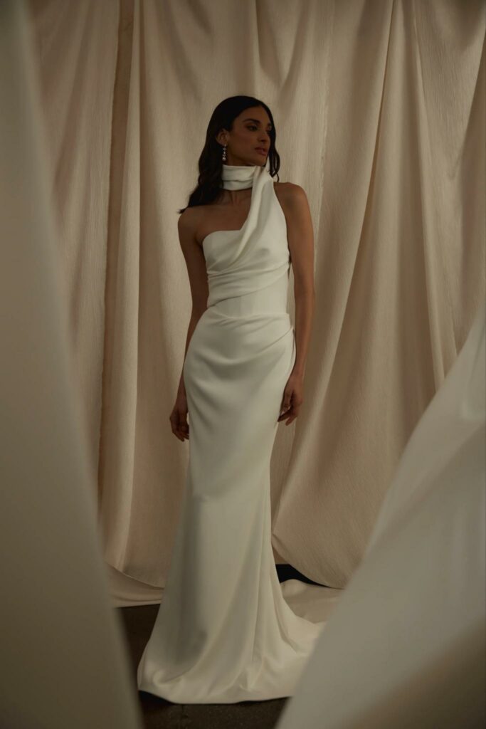 a simple but modern wedding gown  from Enaura Bridal