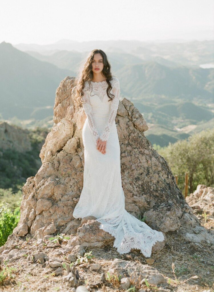 Claire Pettibone high collar wedding dress
